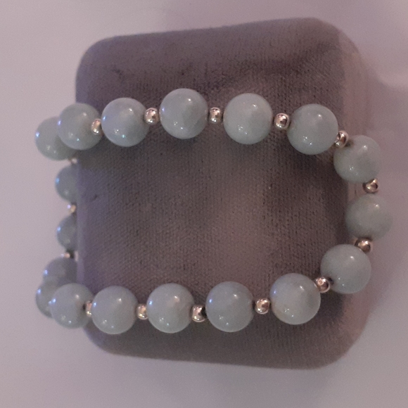 14k & jade bracelet (stamped) - Picture 3 of 4